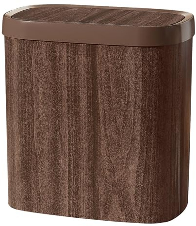 OFFSCH Cubo de Basura Vintage de 12 Litros Tapa Abatible para Uso en Oficina, Baño y Dormitorio, Papelera para Clasificación de Residuos Reciclables