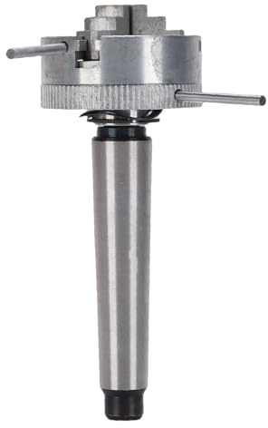 Cocoarm Portabrocas de Torno de Madera Aleación de Aluminio Portabrocas de Torno de Madera de 3 Mordazas M12x1 con Eje Cónico MT2 Autocentrado Sujeción de 10 a 35 Mm para Carpintería Usuarios de