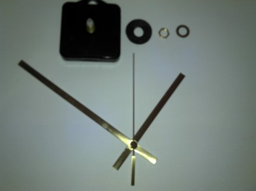 Ashleys workshop Quartz Clock Movement(Short Spindle) And Hands Set (Gold, 130Mm)