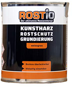 Rostio Rostschutzgrundierung | Kunstharz Rostschutzfarbe weißgrau | Rostschutz & Korrosionsschutz
