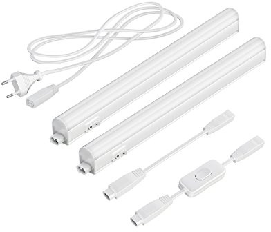 Parlat luci sottopensile a LED Rigel, ciascuno 31,3cm, con interruttore, ciascuno 445lm, bianco, set di 2