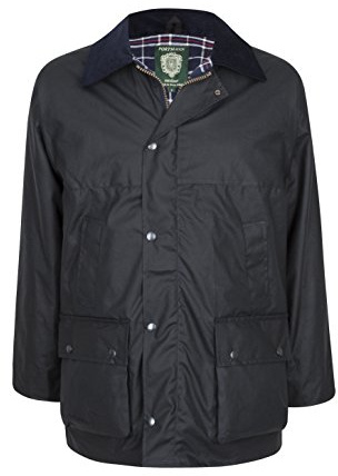 Portmann Veste cirée rembourrée de qualité supérieure pour homme fabriquée au Royaume-Uni, bleu marine, 3XL