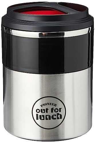 Pioneer Thermo-Speisebehälter 1,5 L Edelstahl Doppelwandig 2-in-1 mit Extra Breiten Öffnung, Isolier Lunch-Box für Suppe/Essen 4 Stunden Heiß 8 Stunden Kühl Auslaufsicher BPA-Frei – Rot/Schwarz