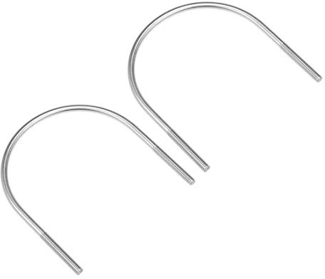 sourcing map 2 Stück Bügelschraube Bügelbolzen M6 304 Edelstahl U Bolzen Befestigungselemente für 89mm Rohrdurchmesser