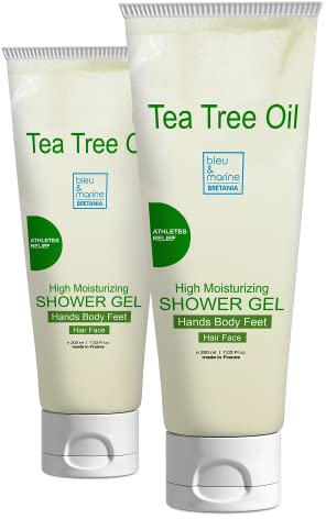 Gel Douche 3 en 1 | Savon Réduit Odeurs Corporelles | Traitement Acné et Boutons Antifongique Mycose et Eczéma 2 x 200 ml