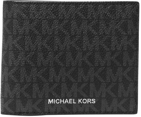 Michael Kors Greyson Brieftasche Schwarz, Leder, Minimalistisch, Schlank, Unisex, WALLET, Schwarz, Logo