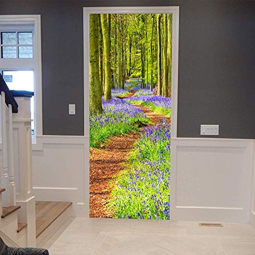 TIWZHHQ Türaufkleber Selbstklebend 3D 77x200cm Waldlandschaft Tapeten Türtapete TürPoster Türfolie Klebefolie von Trendwände Abnehmbar Fototapete Wohnzimmer Schlafzimmer Haus Dekoration