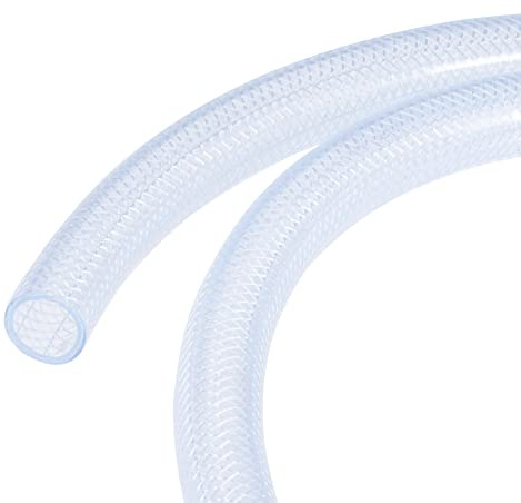 sourcing map Tuyau PVC Tressé Renforcé Tube 16mm Diamètre Interne 1,5m Transparent Haute Pression pour Tuyau eau pour Irrigation de Jardin