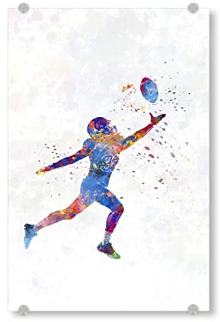 artboxONE Acrylglasbild 150x100 cm Abstrakt Multicolor American Football-g - Bild Sport American Football Athlete