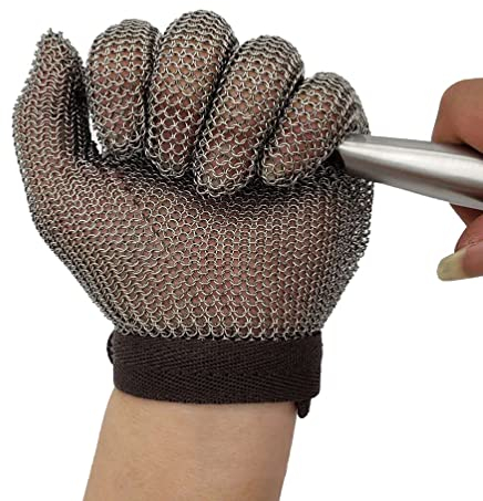 CXKJP Schnittfeste Handschuhe Schnittfeste Kettenrüstungshandschuhe Aus Metall, Küche Esszimmer Mandoline Schneiden Austernschale Stichfeste Sicherheitshandschuhe (Size : M/A Pack of one)