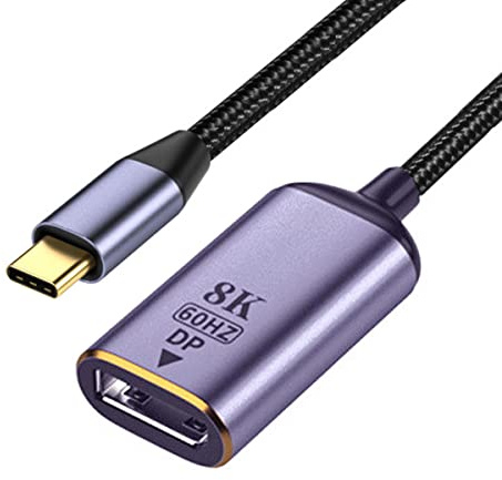 CY - Adaptador USB C a Displayport, fuente USB4 tipo C a DP Displayport hembra cable de pantalla 8 K 60 Hz UHD 4K Monitor Display Adaptador