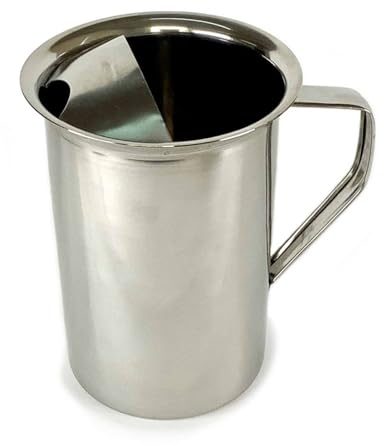 Tredoni 1300 ml Edelstahlkaraffe Wasser-/Weinkrug Krug mit Eiswürfelblocker Top