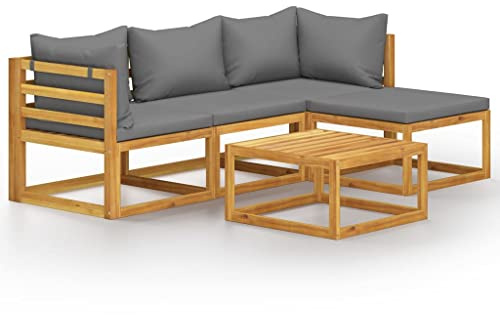 vidaXL Lounge-Set mit Kissen, Massivholz Akazie, Garten, Terrasse, Outdoor