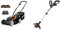 WORX Cordless Lawn Mower with 2 x 20 V Batteries, 34cm, WG779E.2 & WG163E 18V (20V MAX) Cordless Grass Trimmer with Command Feed and 2 Batteries Strimmer Line Strimmers Edge Cutter