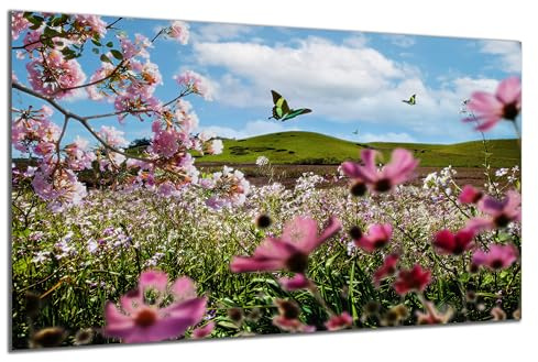DARO Design - Wand-Bild auf 6mm HDF 40x30 cm Blumenwiese Blüten - Wand-Deko Bilder Geschenk