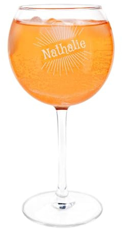 Ocadeau Verre à Spritz Personnalisable – Verre Cocktail Transparent avec Texte gravé – Idée Cadeau été personnalisé pour Homme et Femme