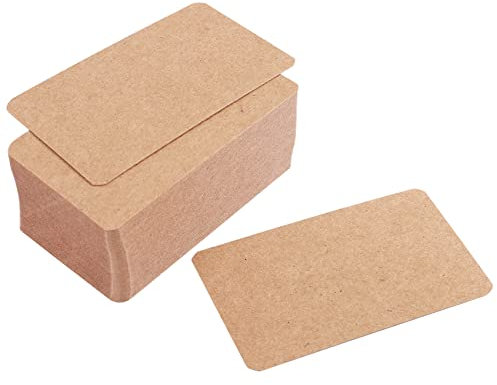 Yheonver 100 Stuecke Leere Kraftpapier Visitenkarten Wort Karte Nachricht Karte DIY Geschenkkarte