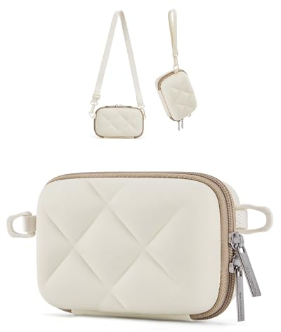 bagsmart Kameratasche Kleine Digitalkamera Tasche kompatibel Fotokamera Tasche mit 2 Tragemöglichkeiten, für Canon PowerShot/GoPro/Kodak Pixpro,Beige Lutschtablette