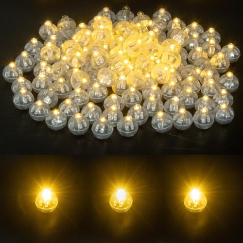 DODUOS 50 st mini LED-ballonger, rund ballonglampa, varm ballonglampa, LED-ballonglampa för födelsedag bröllop juldekoration, mini led papperslyktor