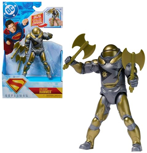 DC Comics, Superman, Linterna Verde, Figura de acción Epic Strike, 15 cm, Estilo como el de la película, Incluye 2 Accesorios, Juguetes para niños y niñas a Partir de 4 años