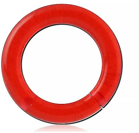 Inoki - Segmentring aus Acryl - Drahtstärke 8 mm, Durchmesser 16 mm - Rot