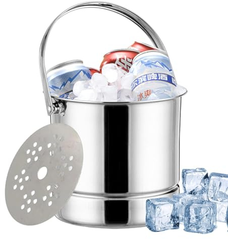 Edelstahl Eiseimer Eiswürfelbehälter Doppelwandiger Edelstahl Eisbehälter Isolierter Eiseimer Mit Griff Eiswürfelkübel Isolierter Eiskübel Isolierter Weinkühler Eiswürfelbehälter Für Sekt, Cocktail