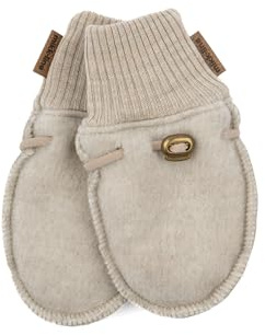 Mikk-line ullhandskar barn | handskar barn | handskar ull barn | värme barnhandskar | ullwalk handskar för flickor och pojkar, Melange offwhite, 74/80 cm
