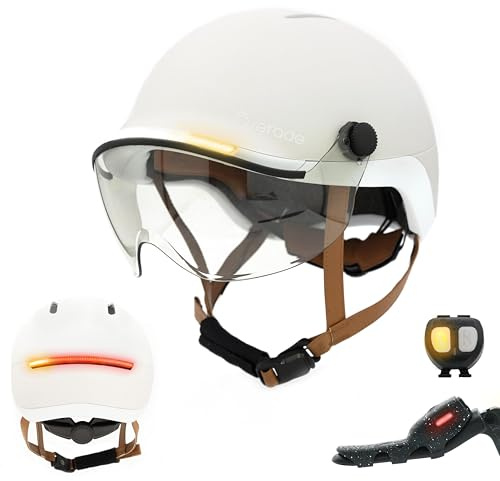 Overade European Innovation - Life Helm Mit Visier Für Fahrradhelme, Inkl. Oximote Blinker-Fernbedienung, Inkl. Bremslichtfunktion, Einheitsgröße
