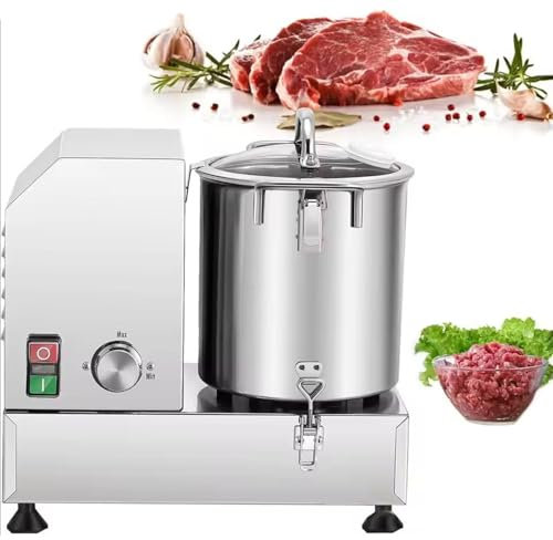 Picadora de alimentos profesional de 6/9/15 l, licuadora comercial de carne y verduras, cortadora de verduras eléctrica multifuncional, licuadora picadora, para verduras, carne, jengibre y ajo,6L