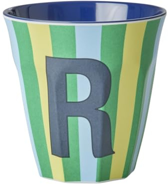 ReWu Rice Melmain Becher Medium - Buchstabe R - Kinderbecher Campingbecher Campnggeschirr Trinkbecher Melamingeschirr Bruchsicher BPA-Frei 250ml