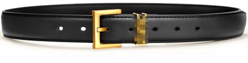 Buchstabe Y Ledergürtel Damen Schwarz,CC Herren-Gürtel,Stretchgürtel,Geschenke für Frauen und Männer,Korsett,Corset,Hochwertiger,Taillengürtel,Elastischer Ohne Schnalle Edergürtel Leder,95CM,Gold