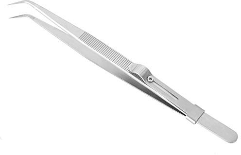 Pinzette di precisione, pinzette per gioielli in acciaio inossidabile multiuso per la riparazione artigianale elettronica saldatura di lavoro sperimentale di lavoro di lavoro per (Pinzette curve)