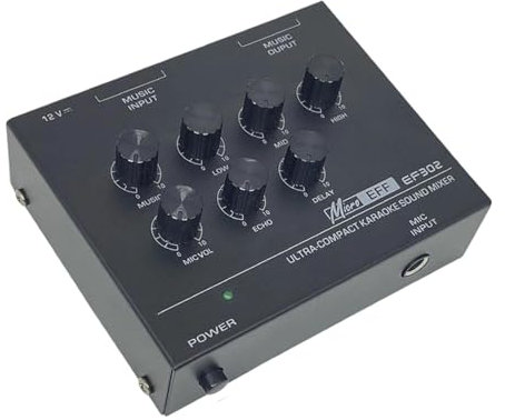 Folpus Mesa de mezclas de sonido y micrófono para el hogar