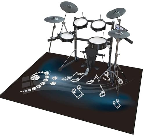 Zteiuqx Schallschutz Teppich, Elektronische Schlagzeug Teppich, Drum Teppich, Schallschutzmatte für Bass Drum Snare, Music Carpet Innen und Außen, Drum Rug rutschfeste Trommel Teppiche 120 x 100 cm