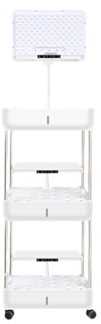 Grand Système Hydroponique D'intérieur À 3 Niveaux Avec Lampes De Culture, Jardinière Verticale, Réservoir D'eau De Grande Capacité De 10 L, Tour Hydroponique Avec Roue(White)