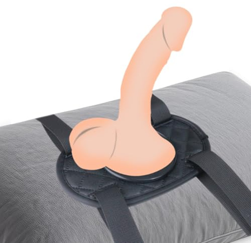 Soporte de Cuero para Dildo con Base de Succión, Diseño Ajustable con Correas, Estable y Fácil de Fijación en Almohadas o Muebles, Silla Sexual y Juguetes, no Incluye Dildo