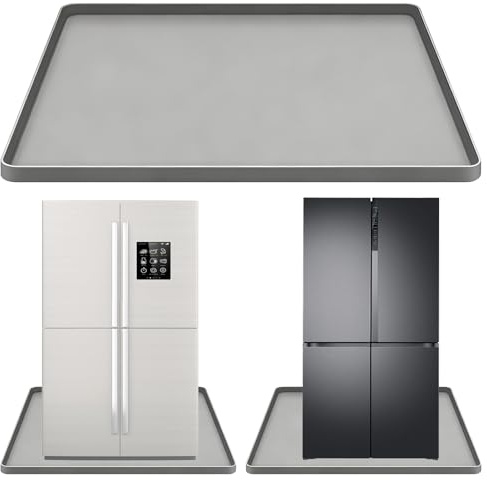 WIYETY 60 × 60 cm alfombrilla para frigorífico de silicona: alfombrilla antideslizante para frigorífico, práctica protección del suelo, bandeja de vino, bandeja de goteo versátil para cocina y