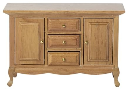 Chenxi Studio Solid Wood Doll House Bedside Cabinet 1/12 Scale Functional Drawer & Realistic Craftsmanship For Scene Displays Doll House Bedside Table