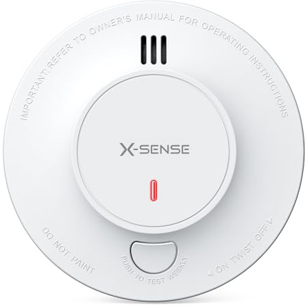 X-Sense Détecteur de Fumée Connecté, Batterie Intégrée 10 Ans, Fonction avec l’Appli, Station de Base SBS50 Requise, Compatible avec l’Application X-SENSE Home Security, SD19-MN, Lot de 1