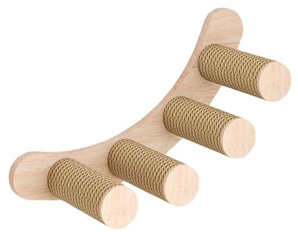 HouseVibe Wandmontiertes Katzenkletterregal mit Jute Kratzstabiler Katzentreppe, 4-Stufen Katzenspielzeug für kleine Wohnungen, 46x21.5 cm
