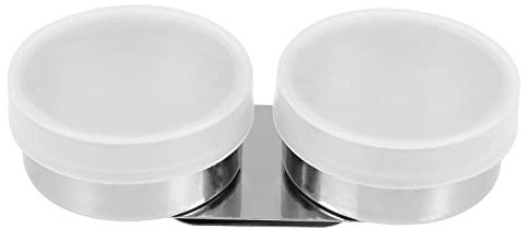 DOITOOL Supporto per Pulizia Pennelli in Acciaio Inox Doppio Foro e Coperchio, Tazza per Mescolare Colori per Pittura a Olio, Accessorio Pratico e Compatto per Artisti e Pittura En Plein