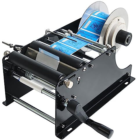 Manual Bottle Labeling Machine, Adjustable Labeler for Bottles 15-120mm, Round Labeling Device for Efficient and Accurate Label Application