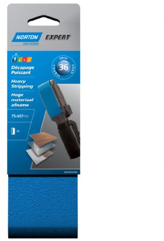 Norton Lot de 2 Bandes expert 75 x 457 Grain 36