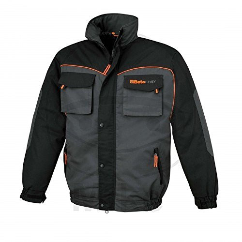 Beta 7904E - XS Bomber da lavoro imbottito e foderato in poliestere e nylon, polsini regolabili a strappo. Giubbotto da lavoro con ampie tasche al petto e vita con chiusura a strappo e zip