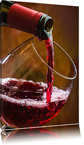 Pixxprint Edler Rotwein, Größe: 80x60cm, Leinwandbild, fertig gespannt, Wandbild, Dekoration, Kunstdruck, kein Poster