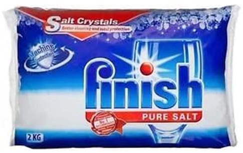 Finish Dishwasher Salt Crystals - Prevents Limescale & Hard Water Build-Up, 2kg Pack of 8