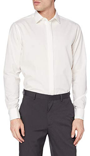 Seidensticker men's business shirt - shaped fit - non-iron - Kent collar - long sleeves - turn-up cuffs - 100% cotton