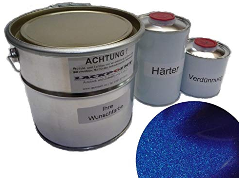 Lackpoint 1,75 Liter Set 2K Autolack Nacht Blau Metallic kein Klarlack Trendlack Tuning