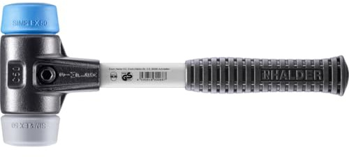 SIMPLEX-Schonhammer, TPE-soft/TPE-mid; mit verstärktem Tempergussgehäuse und Fiberglasstiel | D=50 mm | 3713.050