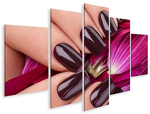 islandburner Bild auf Leinwand Schöne Nägel Und Blume Nagelstudio Beauty Bilder Wandbilder Poster